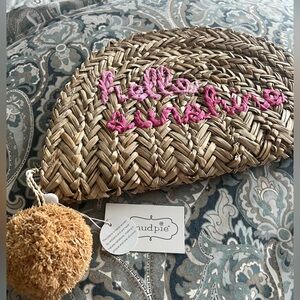 Mud Pie Hello Sunshine Woven Seagrass Clutch